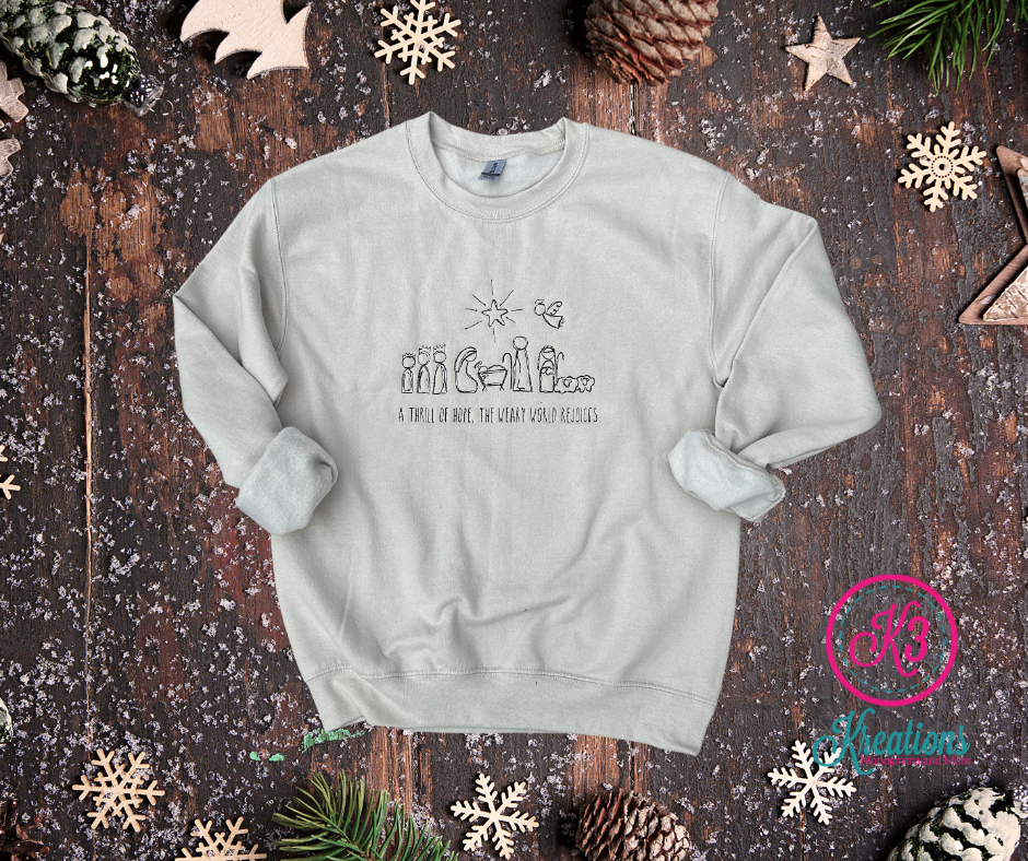 Adult Manger Scene Crewneck Sweatshirt