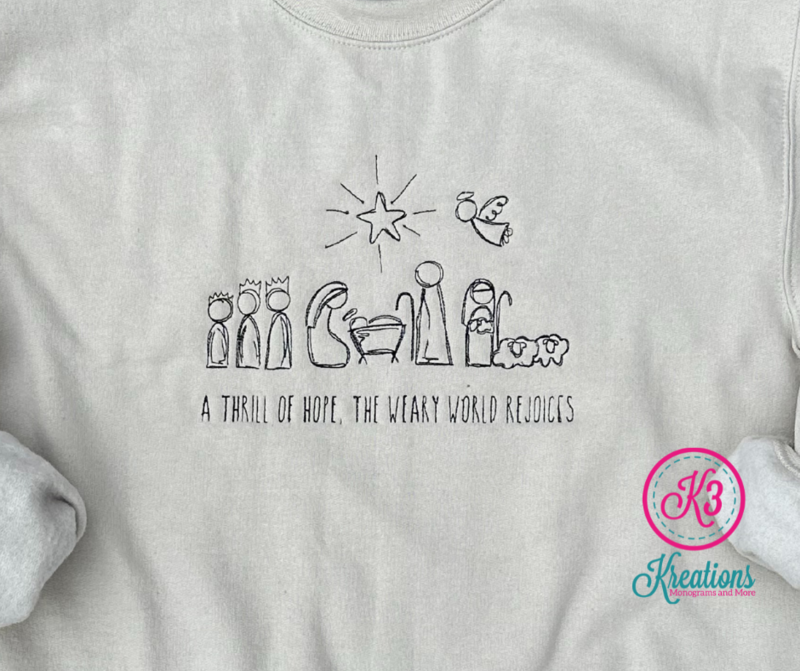 Adult Manger Scene Crewneck Sweatshirt