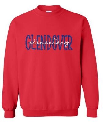 Adult Gildan Crewneck Sweatshirt with Embroidered Glendover Elementary (GES)