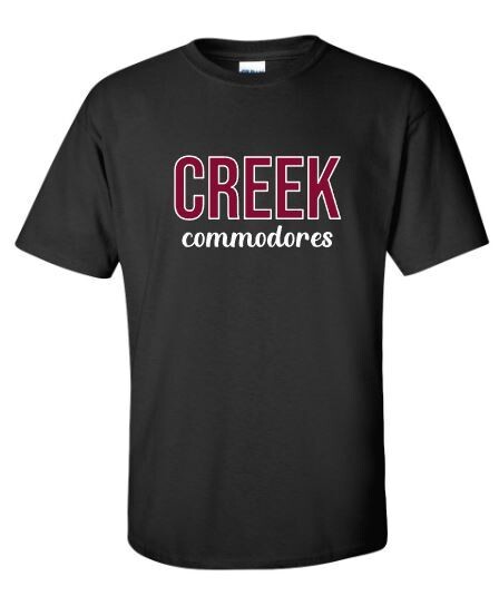 Youth or Adult CREEK commodores Short Sleeve Tee
