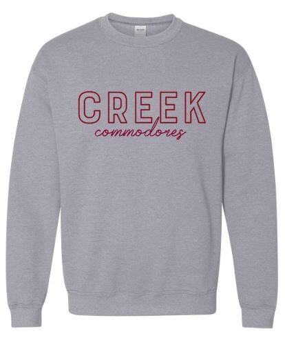Youth or Adult Outlined CREEK commodores Sweatshirt