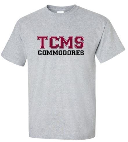 Youth or Adult TCMS Commodores Short Sleeve Tee