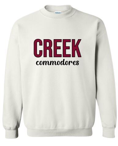 Youth or Adult CREEK commodores Sweatshirt