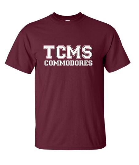 Youth or Adult TCMS Commodores Short Sleeve Tee