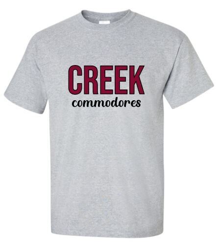 Youth or Adult CREEK commodores Short Sleeve Tee