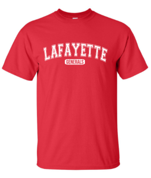 Adult Lafayette Generals Short or Long Sleeve Tee 