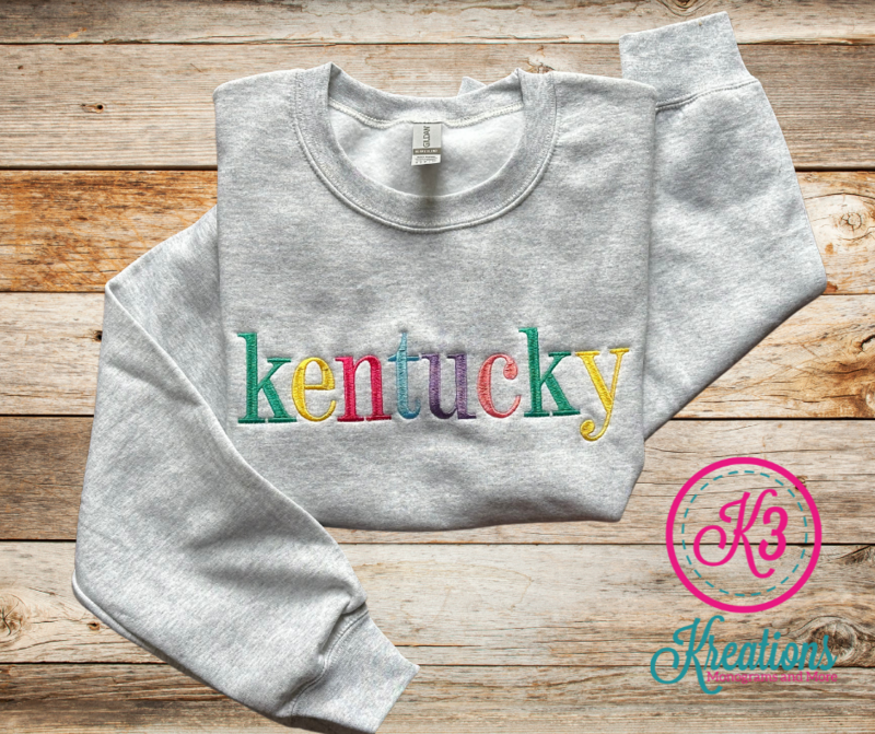 Adult Rainbow Custom Embroidered Crewneck Sweatshirt