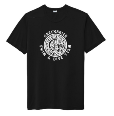 Sport-Tek Posi-UV Short Sleeve Black Out Tee with Choice of Greenbrier Logo