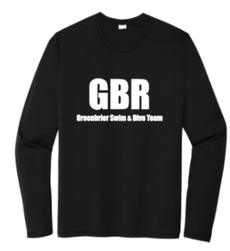 Sport-Tek Posi-UV Long Sleeve Black Out Tee with Choice of Greenbrier Logo