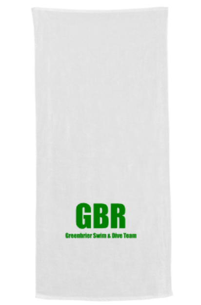 White Pool Towel with Choice of Greenbrier Logo
