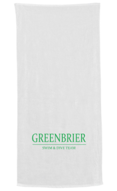 White Pool Towel with Choice of Greenbrier Logo