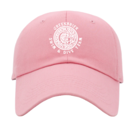 Pink Hat with Choice of Greenbrier Logo - Regular or Distressed
