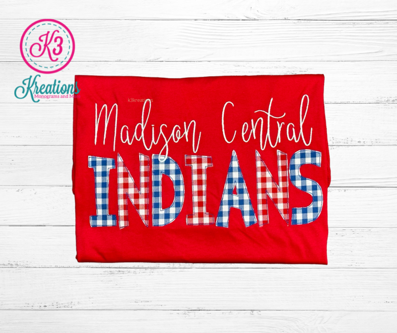Adult Madison Central Indians Embroidered Crewneck Sweatshirt