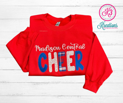 Adult Madison Central Cheer Embroidered Crewneck Sweatshirt