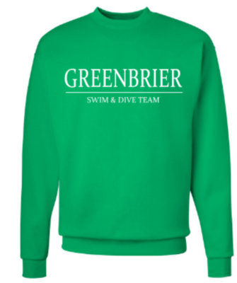 Adult Greenbrier Swim & Dive Team Embroidered Hanes Ecosmart® Crewneck Sweatshirt