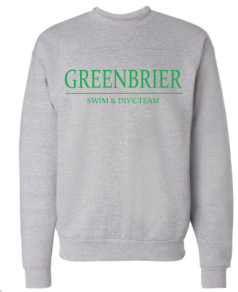 Youth Greenbrier Swim &amp; Dive Team Embroidered Hanes Ecosmart® Crewneck Sweatshirt