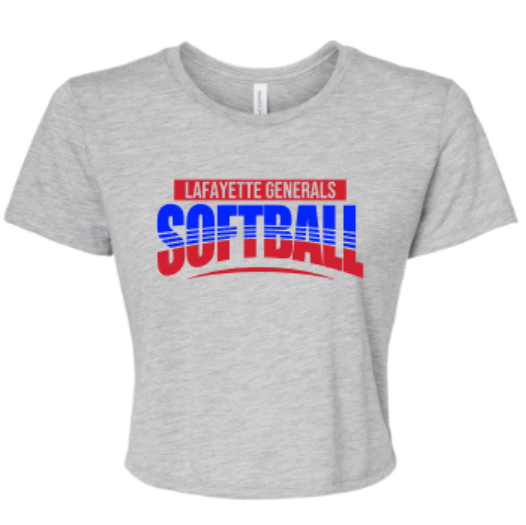 Ladies Lafayette Generals Softball Bella + Canvas Flowy Cropped Tee (LGS)