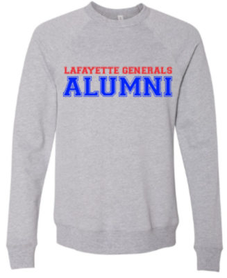 Adult Lafayette Generals Alumni Sponge Fleece Crewneck Sweatshirt