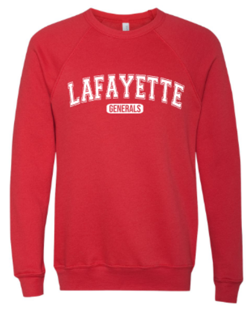 Adult Lafayette Generals Sponge Fleece Crewneck Sweatshirt