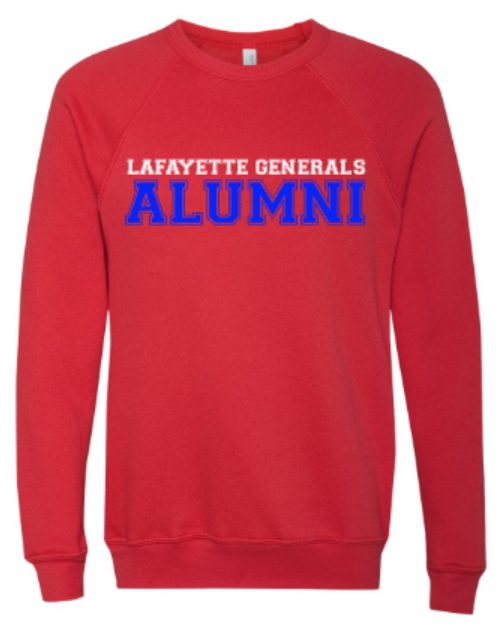 Adult Lafayette Generals Alumni Sponge Fleece Crewneck Sweatshirt
