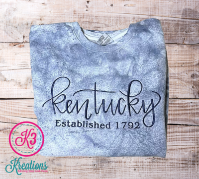 Adult Kentucky Established 1792 Comfort Colors Color Blast Crewneck Sweatshirt