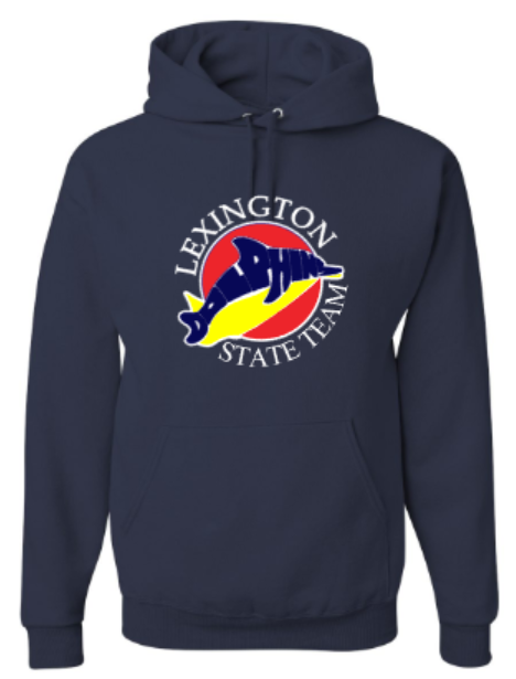Adult Lexington Dolphins State Team NuBlend® Hooded Sweatshirt (LEXD)