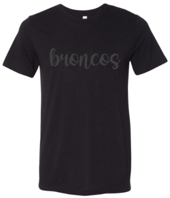Adult Bella + Canvas broncos Black Tee