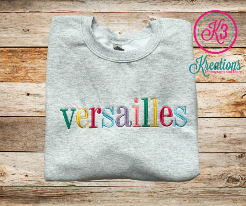 Adult Rainbow Custom Embroidered Crewneck Sweatshirt