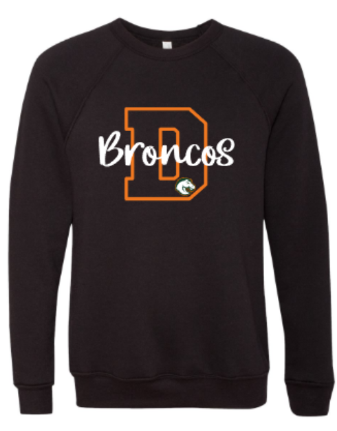 Adult Bella + Canvas D Broncos Mascot Sweatshirt