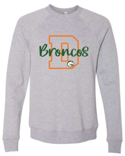 Adult Bella + Canvas D Broncos Mascot Sweatshirt