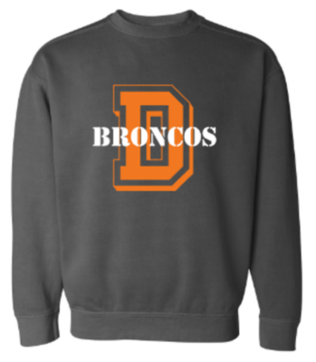 Adult D Broncos Comfort Colors Garment-Dyed Sweatshirt (FDG)