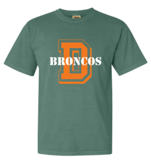 Adult D Broncos Comfort Colors Garment-Dyed Heavyweight Tee