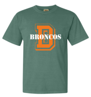 Adult D Broncos Comfort Colors Garment-Dyed Heavyweight Tee (FDG)