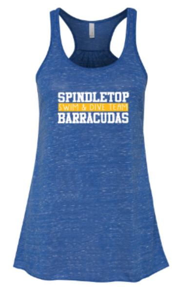 Spindletop Barracudas Swim &amp; Dive Team Bella + Canvas® Women’s Flowy Racerback Tank (SSD)