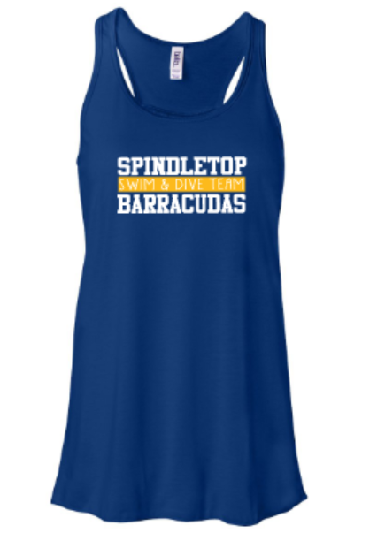 Spindletop Barracudas Swim &amp; Dive Team Bella + Canvas® Women’s Flowy Racerback Tank (SSD)