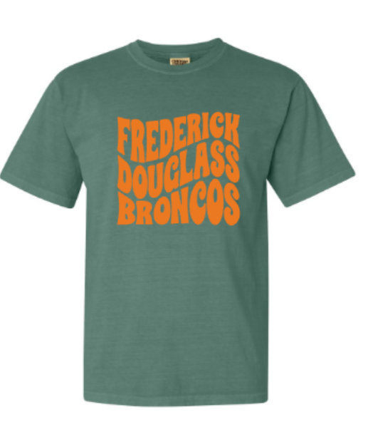 Adult Frederick Douglass Broncos Waved Comfort Colors Garment-Dyed Heavyweight Short Sleeve Tee 