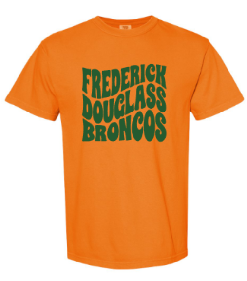 Adult Frederick Douglass Broncos Waved Comfort Colors Garment-Dyed Heavyweight Short Sleeve Tee 