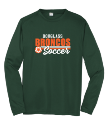 Youth or Adult Sport-Tek Douglass Broncos Soccer Dri Fit Short or Long Sleeve Tee (FDGS)