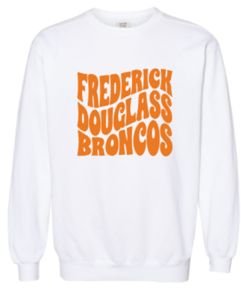 Adult Frederick Douglass Broncos Waved Comfort Colors Garment-Dyed Sweatshirt 