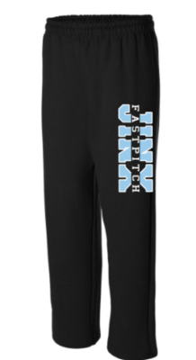 Adult Open Bottom Sweatpants with Choice of Logo (JFP)
