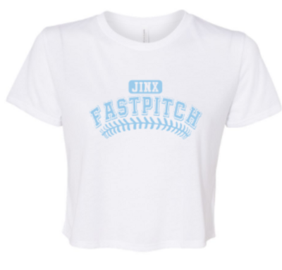 Ladies Flowy Cropped Jinx Fastpitch with Stitches Tee (JFP)