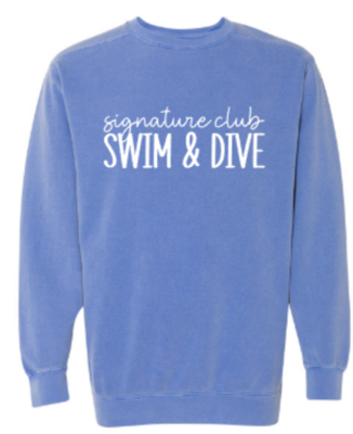 Adult signature club SWIM & DIVE Comfort Colors Garment-Dyed Crewneck Sweatshirt (SCSD)