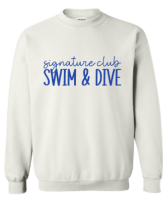 Youth or Adult signature club SWIM & DIVE Sweatshirt (SCSD)