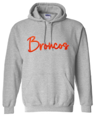 Youth or Adult Puff Embroidered Broncos Sweatshirt (FDGS)