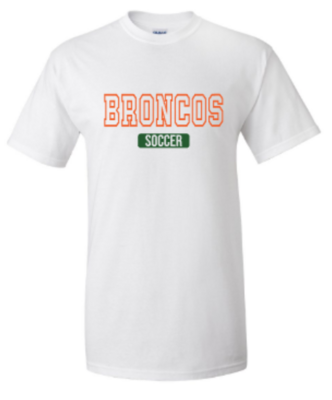 Youth or Adult Broncos Soccer Short or Long Sleeve Tee (FDBS)
