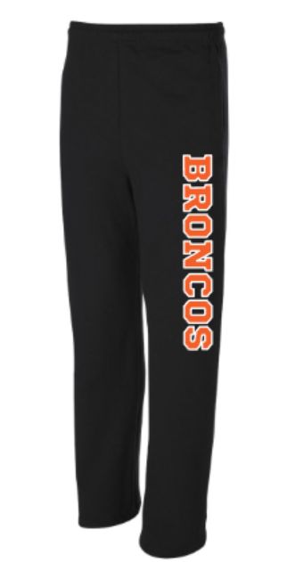 Adult Broncos JERZEES NuBlend Open Bottom Sweatpants