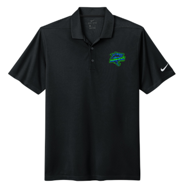 Adult Full Color Wahoo Nike Dri-FIT Micro Pique 2.0 Black Polo (WWR)