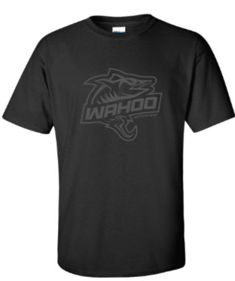 Youth OR Adult Dark Gray Wahoo Gildan Short Sleeve Black Tee (WWR)