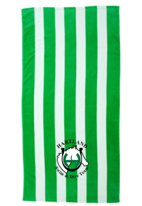 Hartland Swim &amp; Team Cabana Stripe Velour Beach Towel (HSDT)