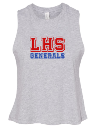 Ladies LHS Generals Racerback Cropped Tank (LDT)